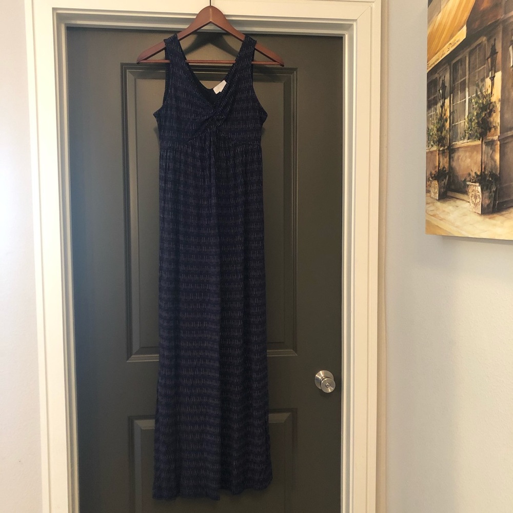 🌺 Aglow Maternity Dress Womens Size XS Navy Maxi